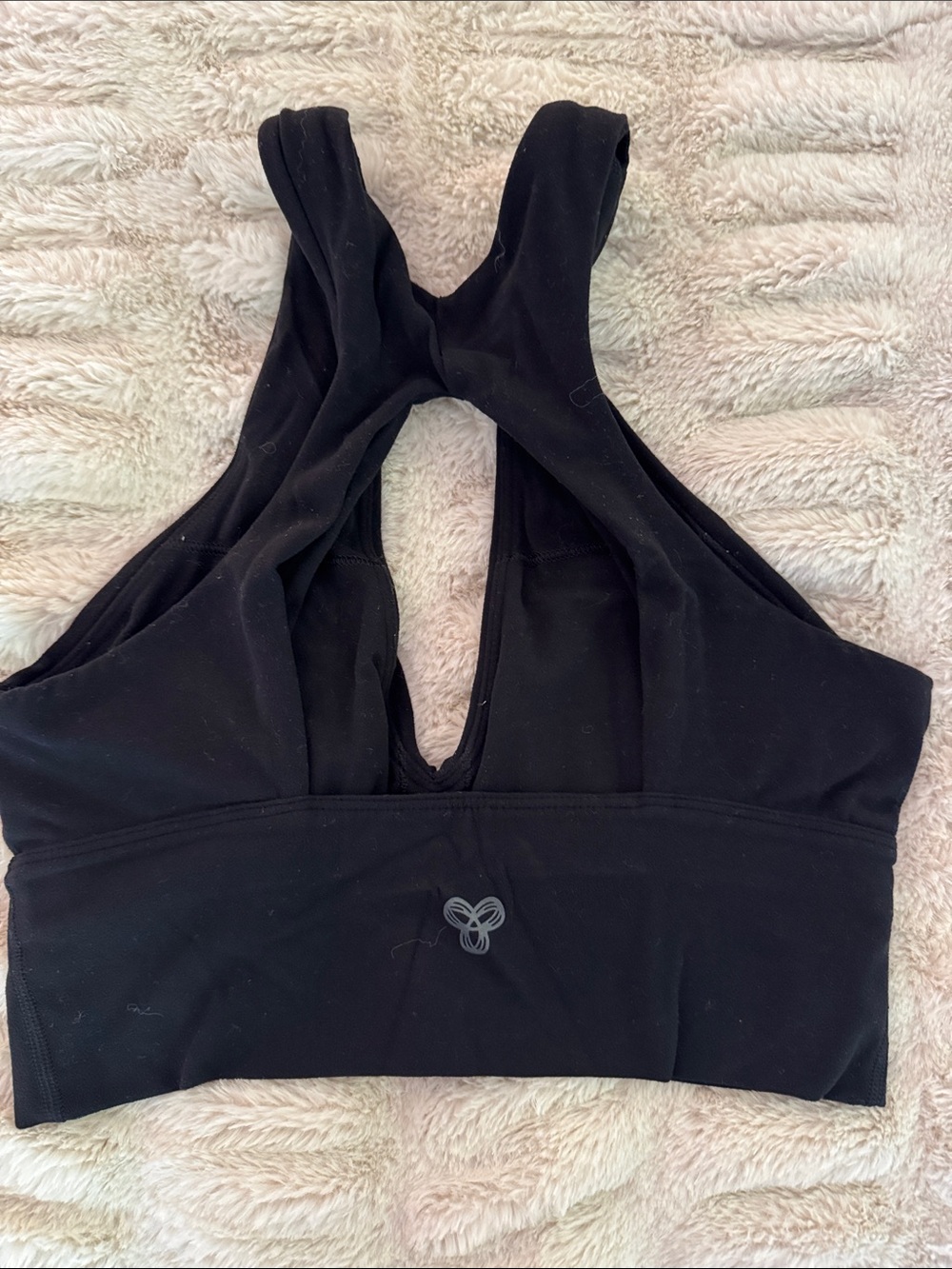 Aritzia Black Racerback Sports Bra with Cutout Back